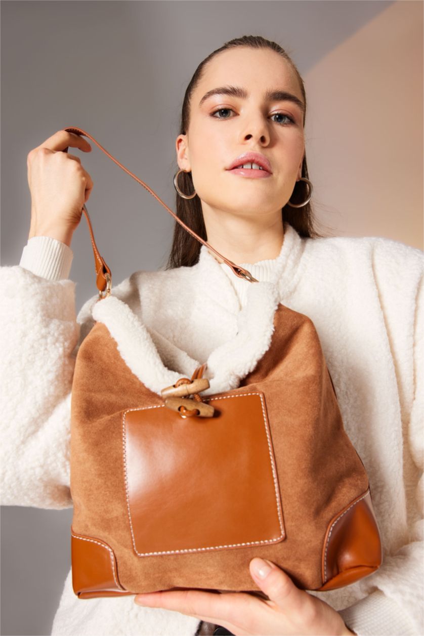 Kadın Taba Kadın Süet Omuz Çantası