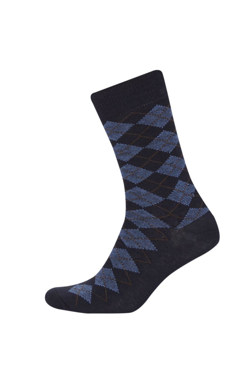 رجال كحلي جوارب طويلة قطن رجالي - 5 قطع