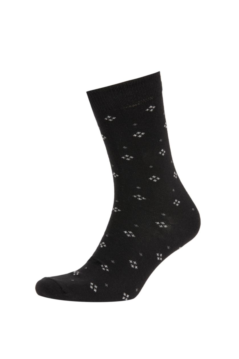 رجال أسود جوارب طويلة قطن - 5 قطع