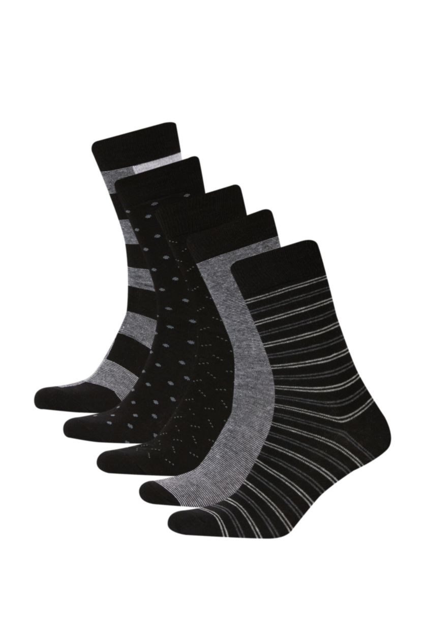 HOMME Noir Ensemble De Chaussettes Longues Coton pour Homme - 5 Pièces