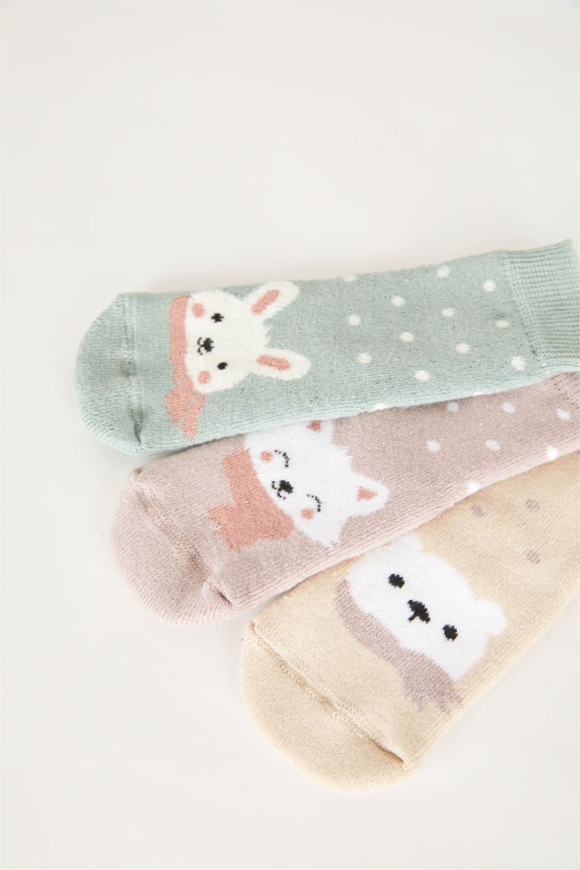 Малыши девочки Разноцветный Длинные носки из хлопка для малышей девочек, 3 пары