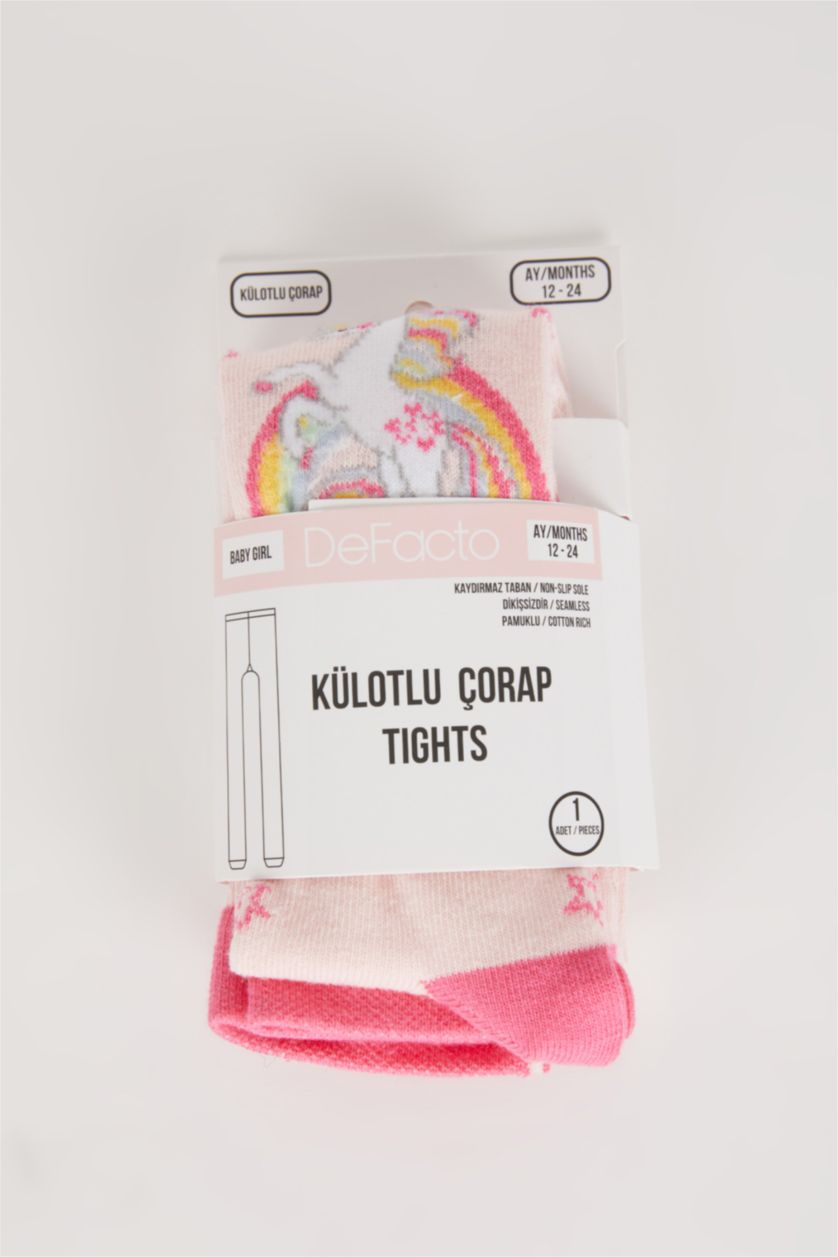 Kız Bebek Pembe Pamuklu Külotlu Çorap Kız Bebek