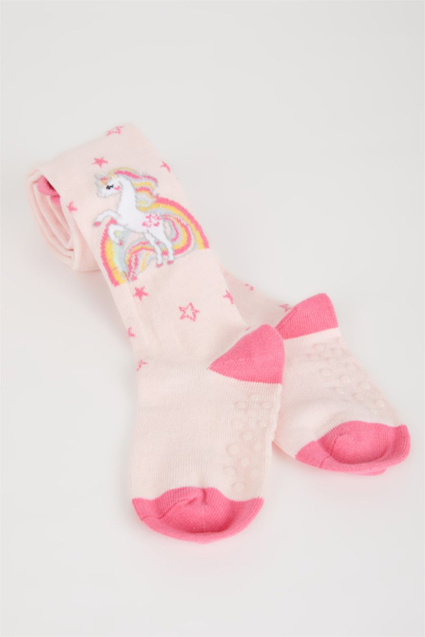 Kız Bebek Pembe Pamuklu Külotlu Çorap Kız Bebek