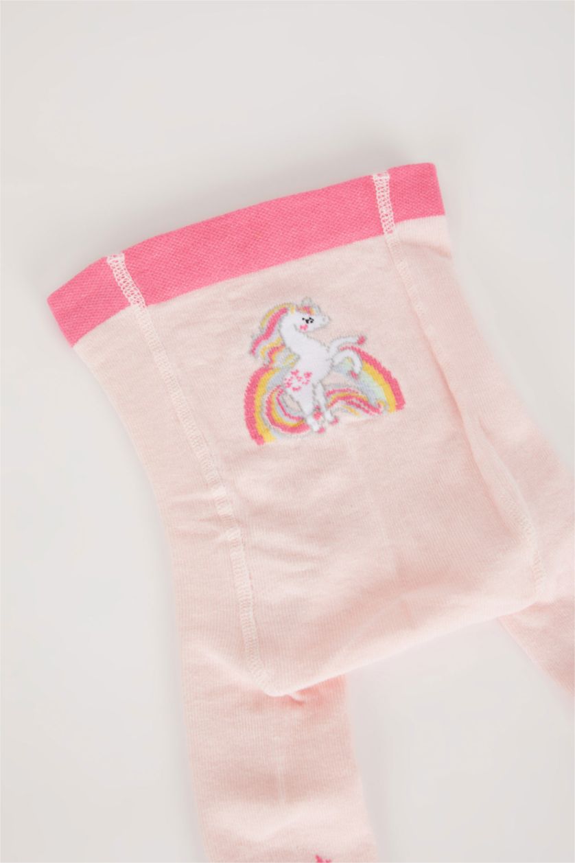 Kız Bebek Pembe Pamuklu Külotlu Çorap Kız Bebek