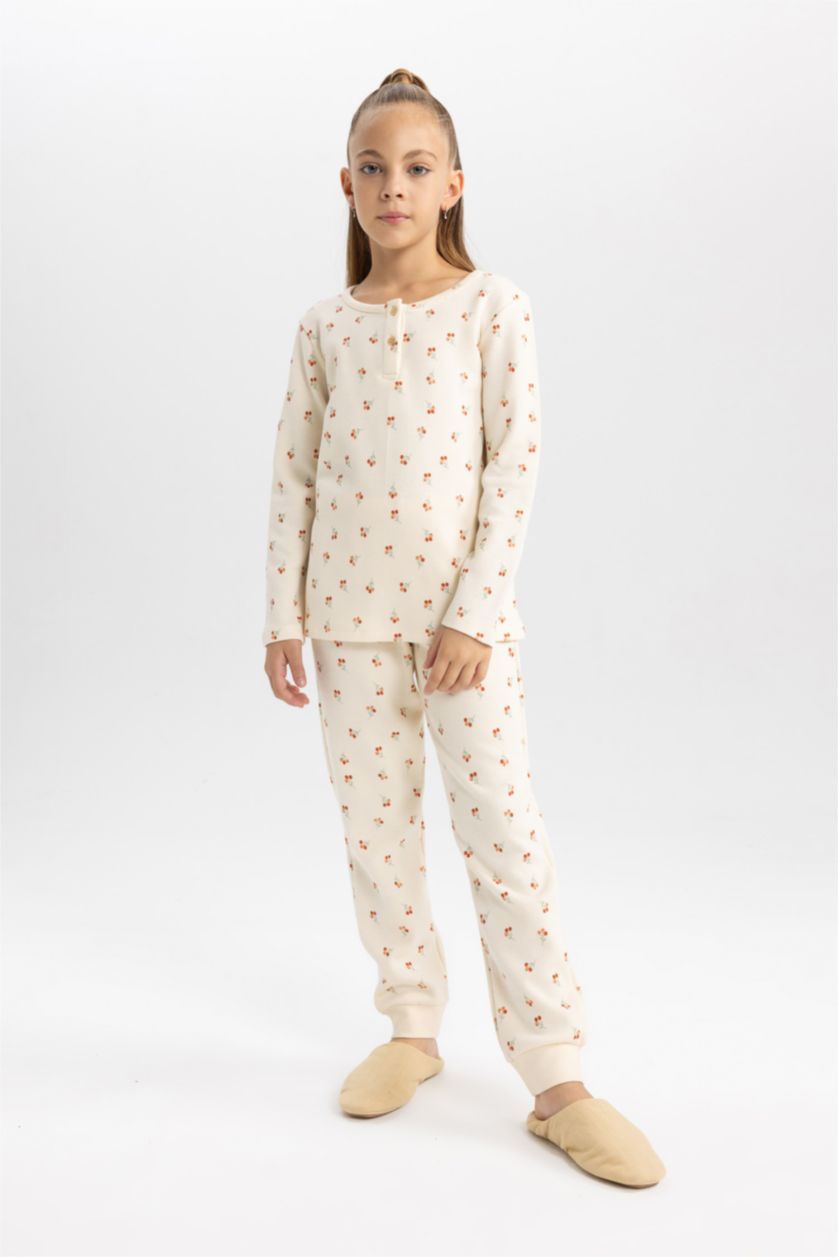FILLES Beige Pyjama à Manches Longues Pour Fille
