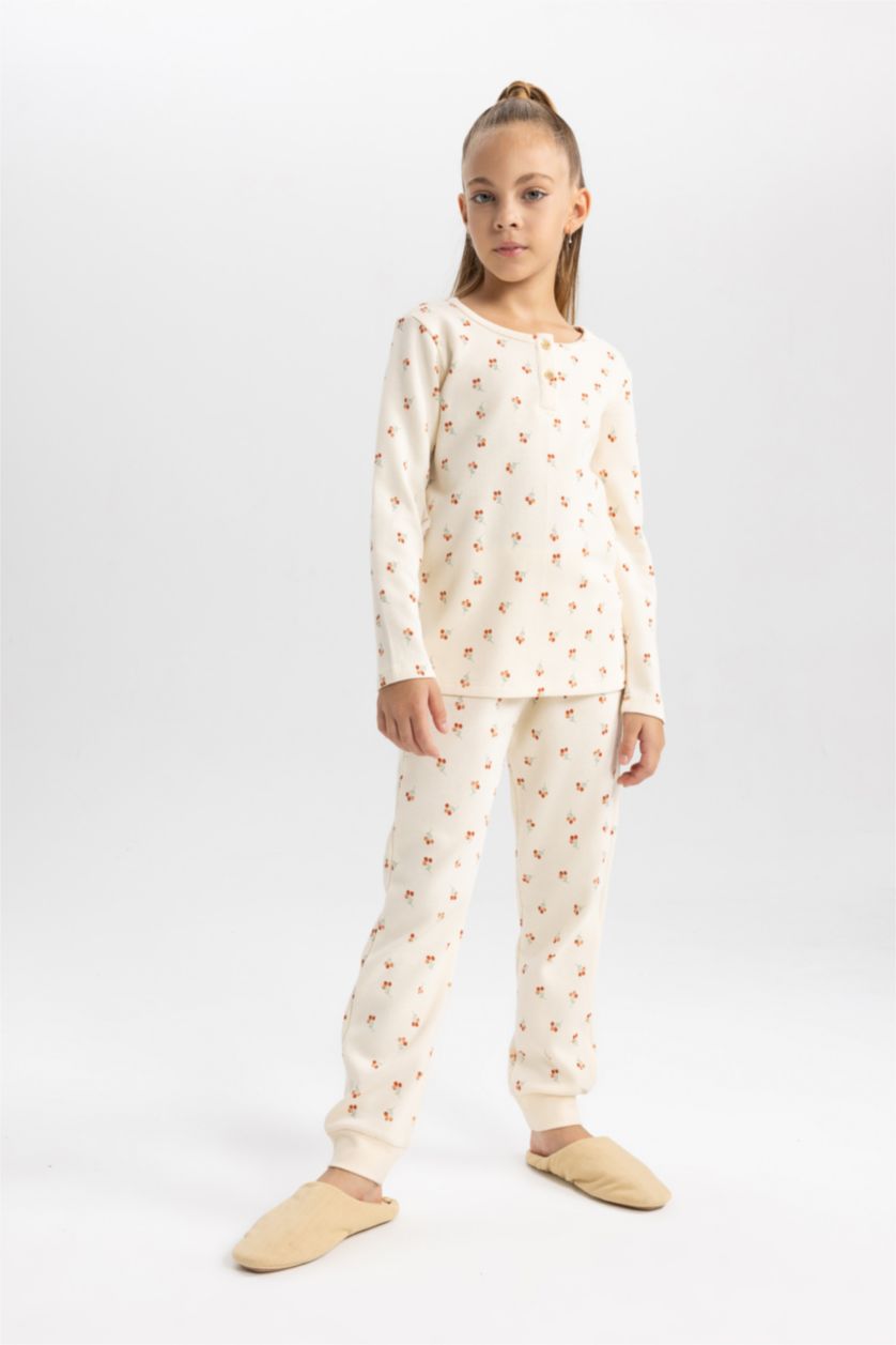 FILLES Beige Pyjama à Manches Longues Pour Fille