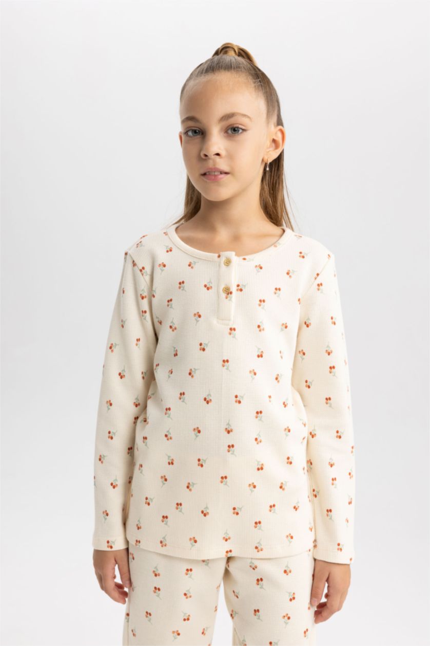 FILLES Beige Pyjama à Manches Longues Pour Fille