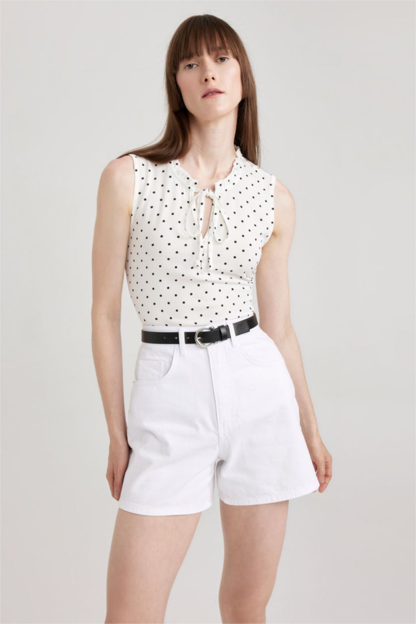 WOMAN White Regular Fit Sleeveless Blouse