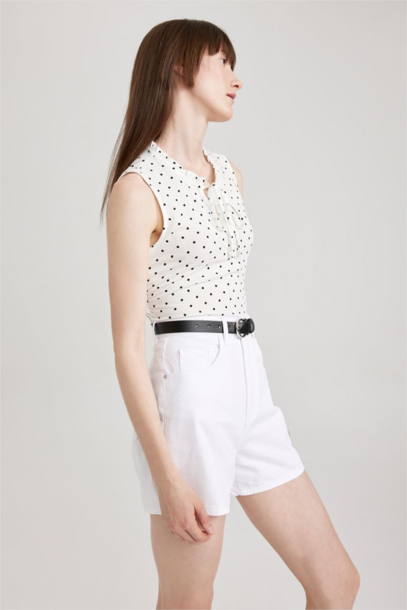 WOMAN White Regular Fit Sleeveless Blouse