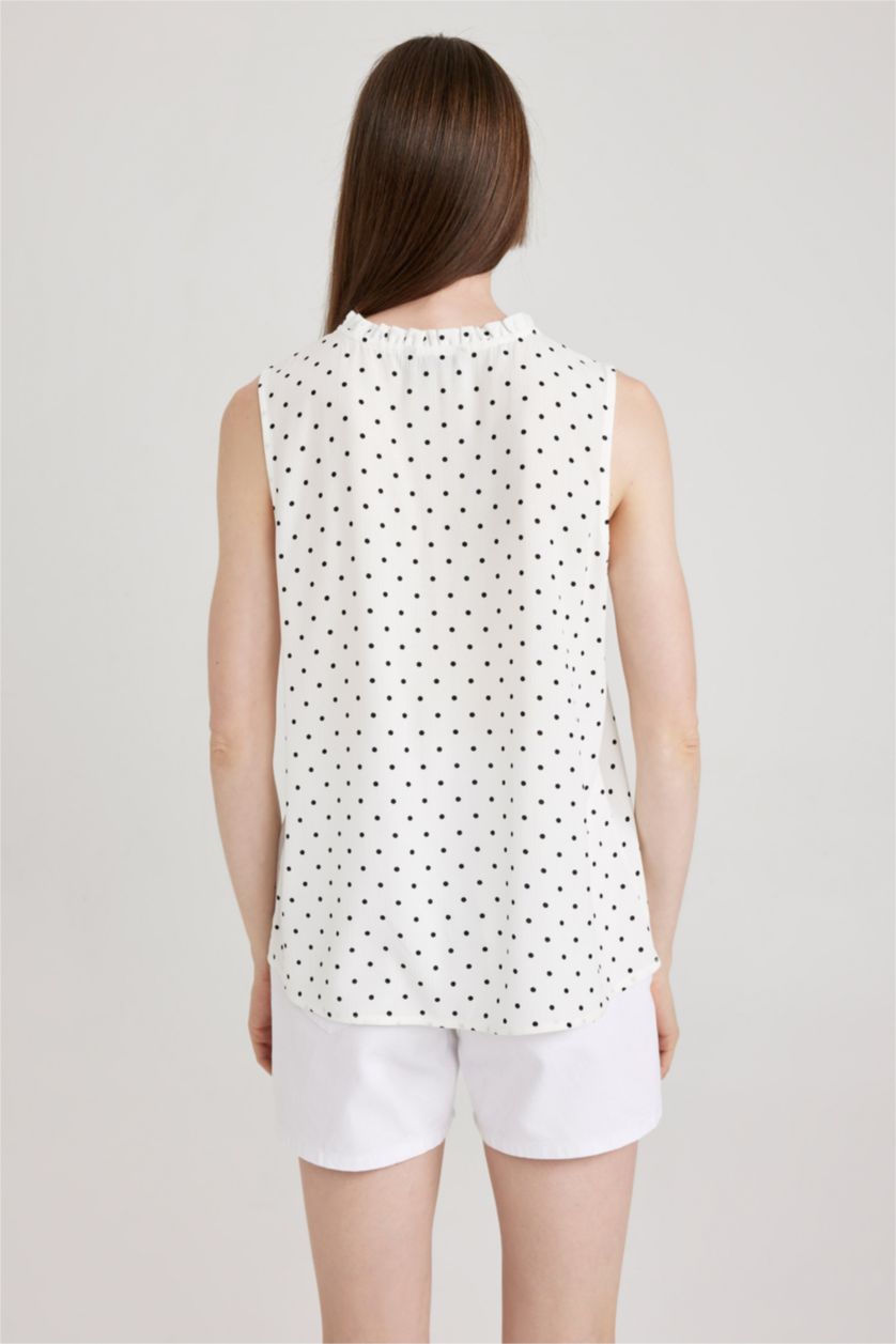 WOMAN White Regular Fit Sleeveless Blouse