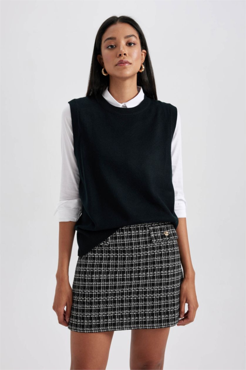 WOMAN Black Relax Fit Crew Neck