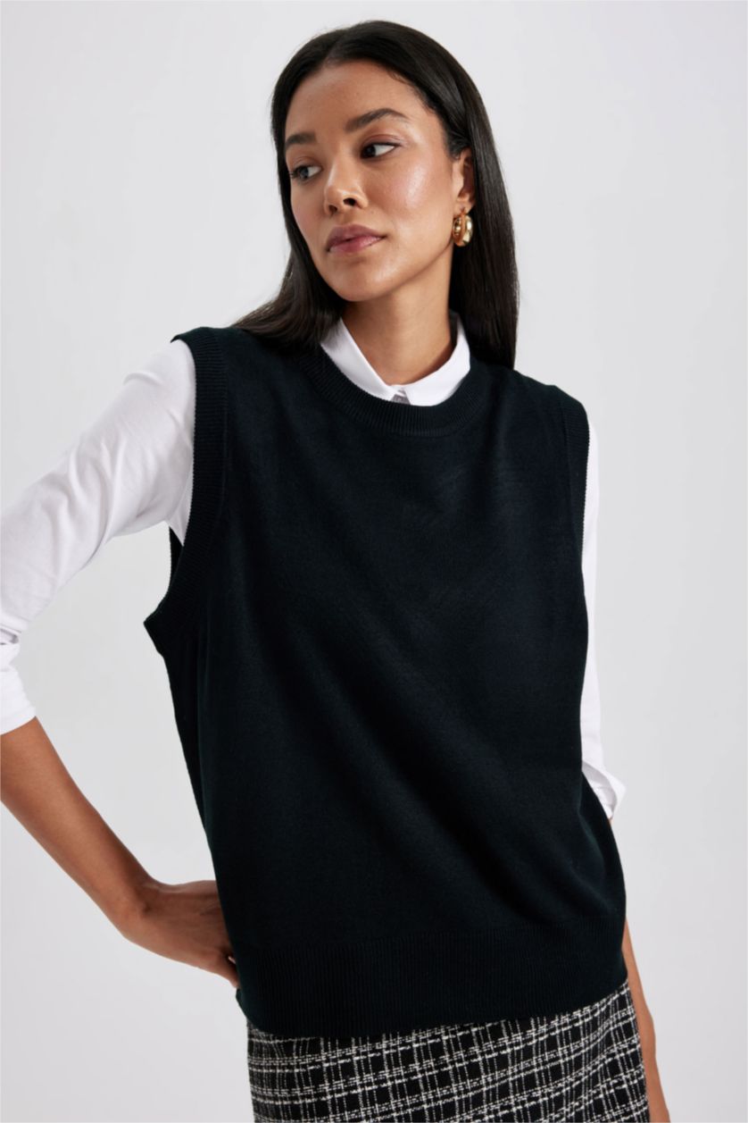 WOMAN Black Relax Fit Crew Neck