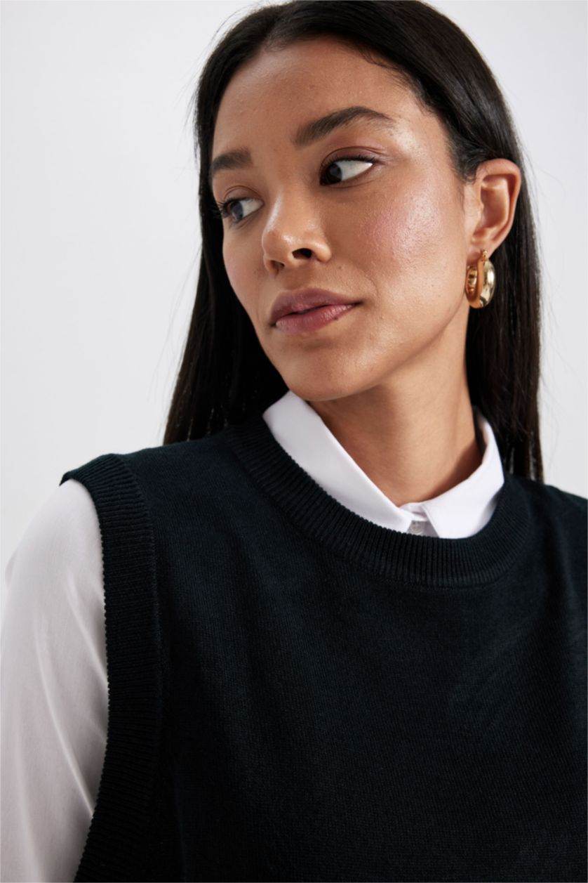 WOMAN Black Relax Fit Crew Neck