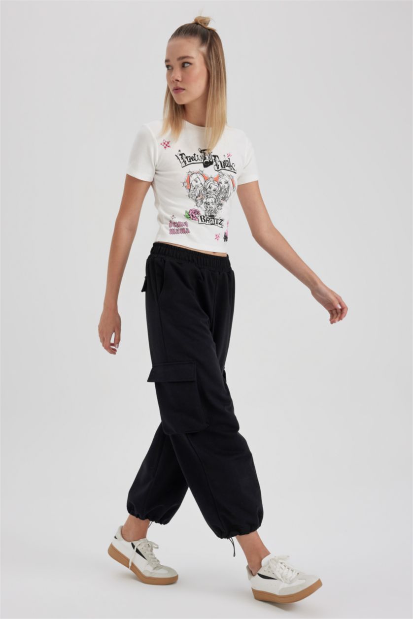 نساء أسود بنطلون سويت بانتس من قماش رقيق