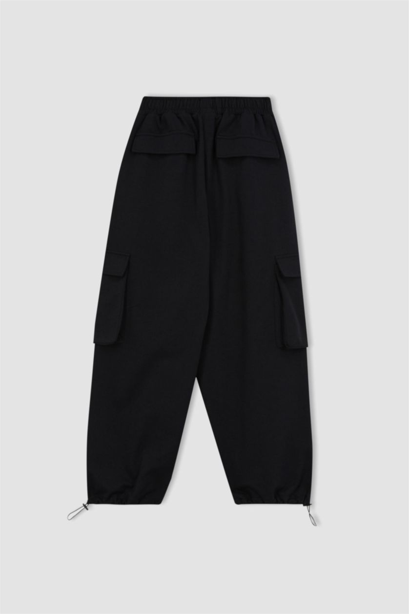 نساء أسود بنطلون سويت بانتس من قماش رقيق