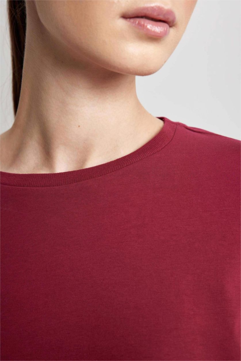 FEMME Bordeaux T-Shirt Long de sport col rond à manches longues