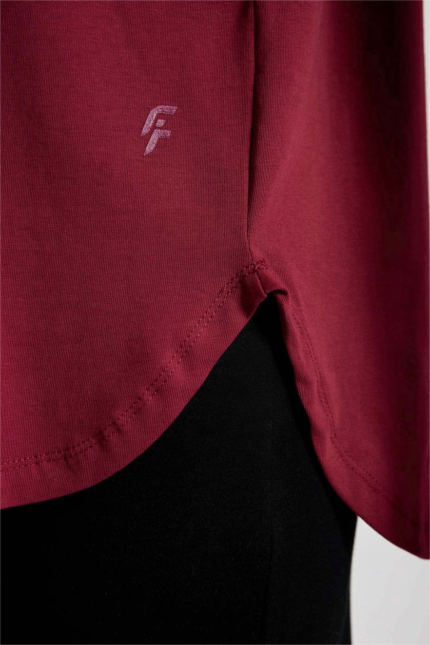 FEMME Bordeaux T-Shirt Long de sport col rond à manches longues