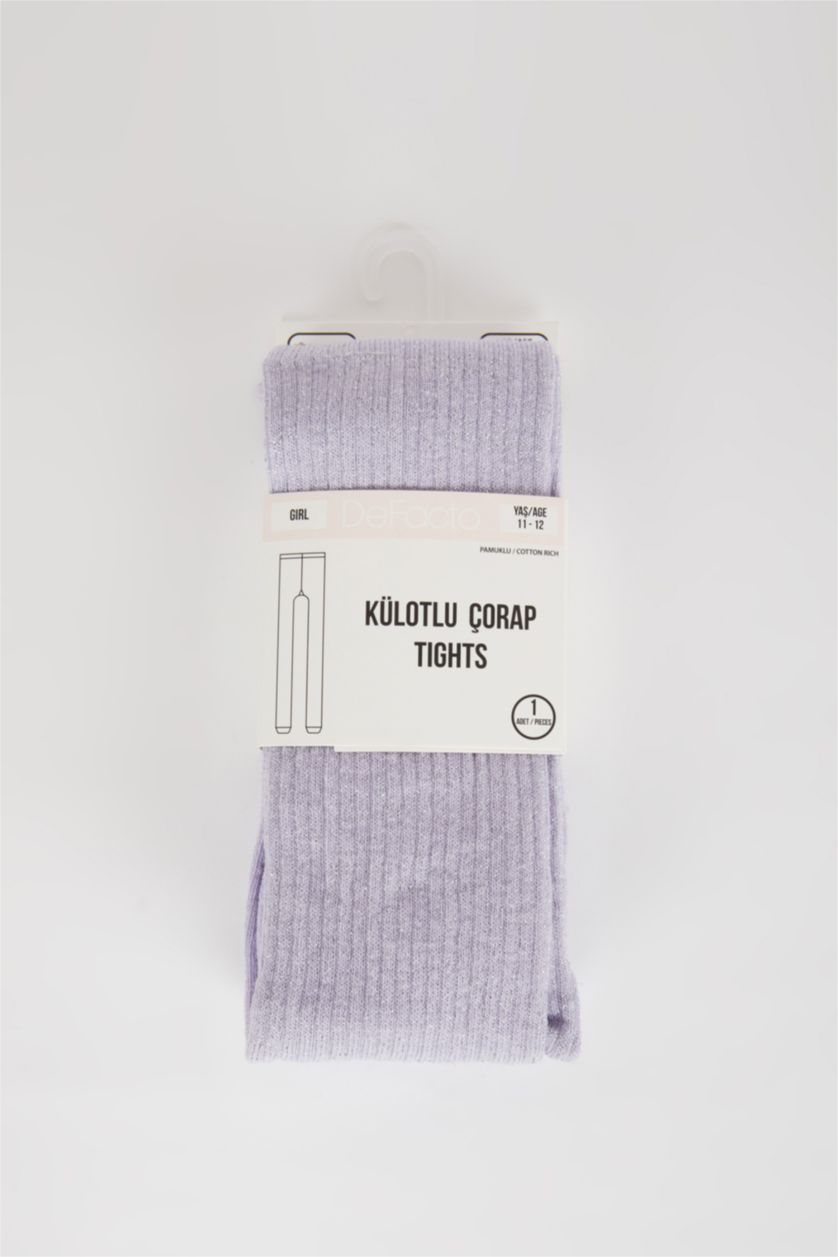 Kız Çocuk - Genç Kız Lila Pamuklu Külotlu Çorap Kız Çocuk