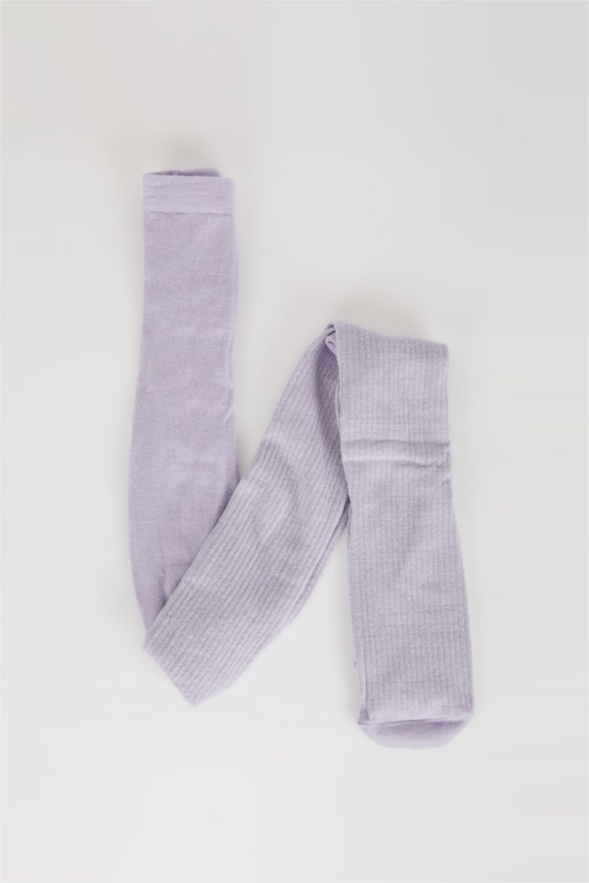 Kız Çocuk - Genç Kız Lila Pamuklu Külotlu Çorap Kız Çocuk