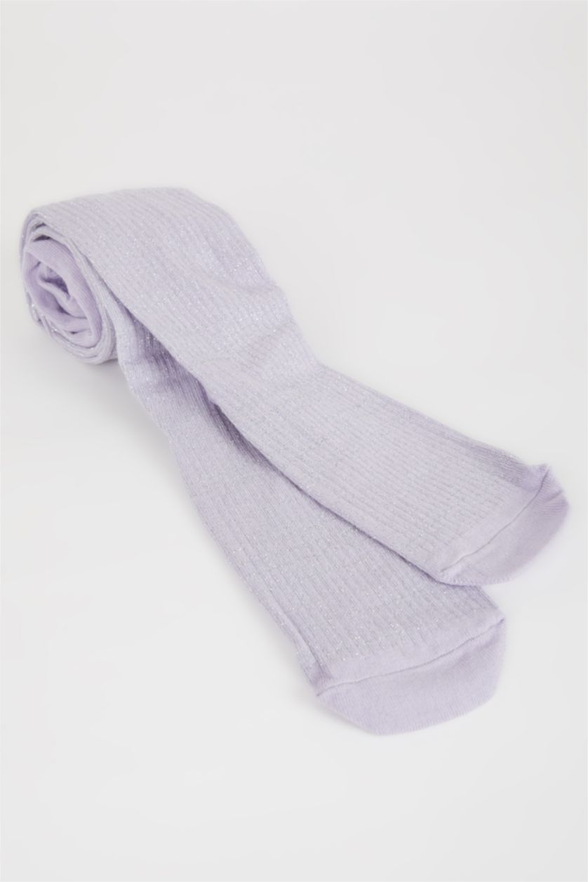 Kız Çocuk - Genç Kız Lila Pamuklu Külotlu Çorap Kız Çocuk