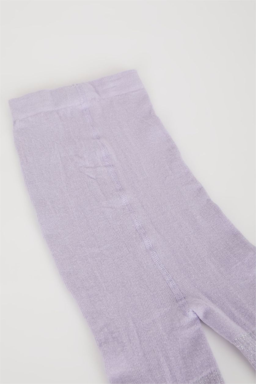 Kız Çocuk - Genç Kız Lila Pamuklu Külotlu Çorap Kız Çocuk