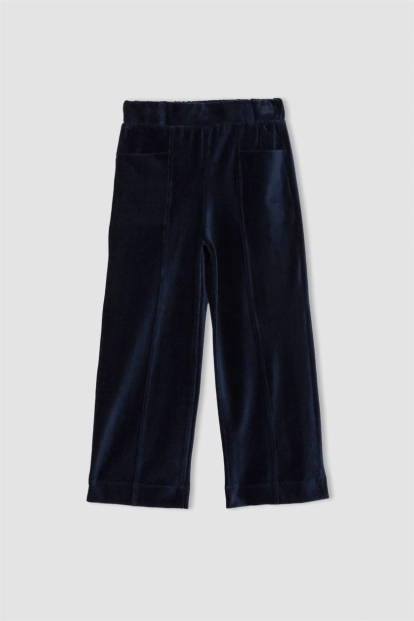 GIRLS & TEENS NAVY Girl Carrot Fit Velvet Sweatpants