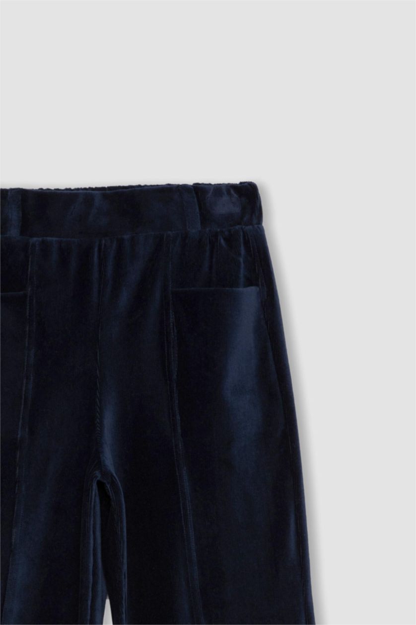 GIRLS & TEENS NAVY Girl Carrot Fit Velvet Sweatpants