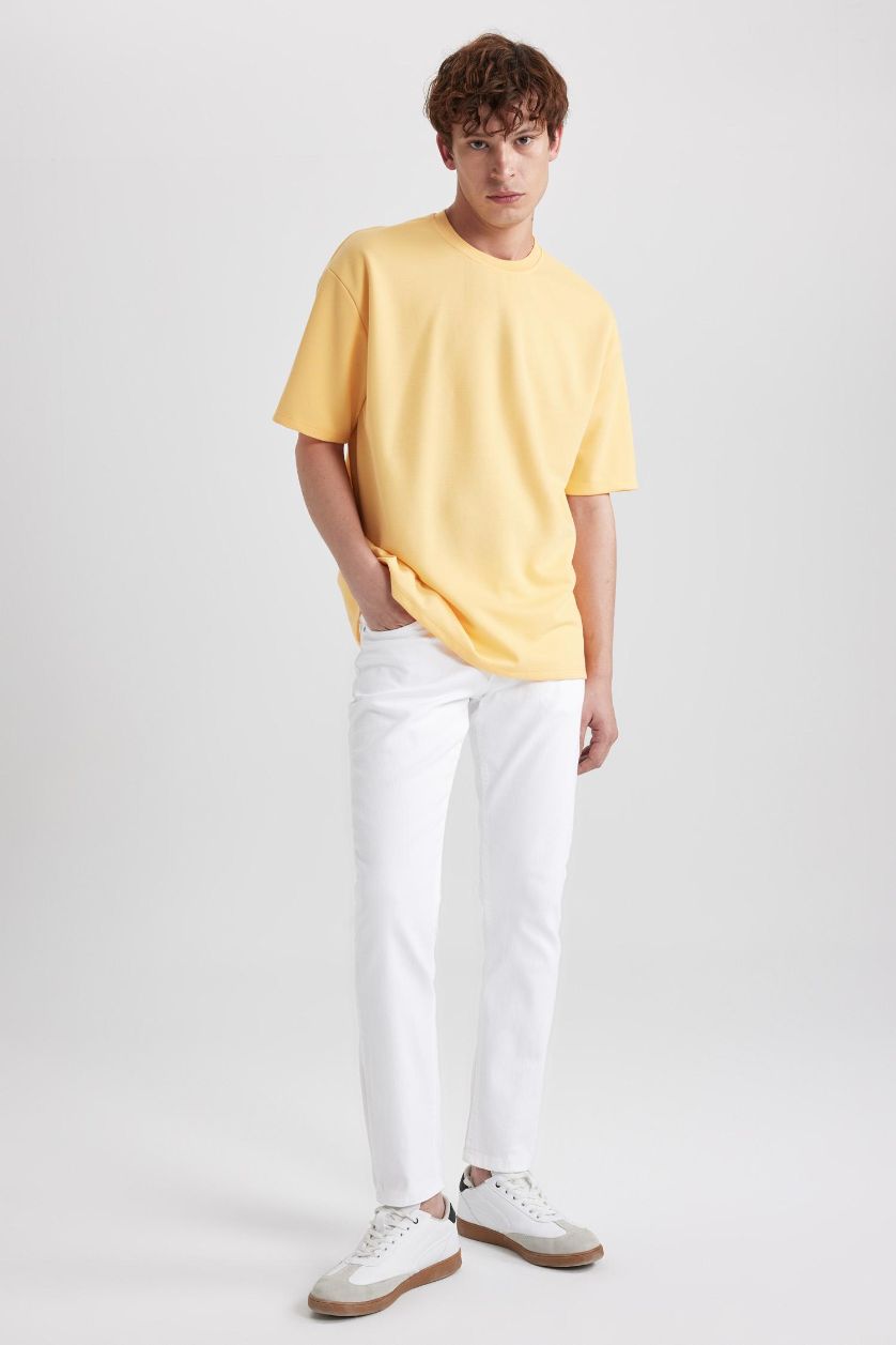 Мужчины Белый Джинсы Carlo скинни со средней талией