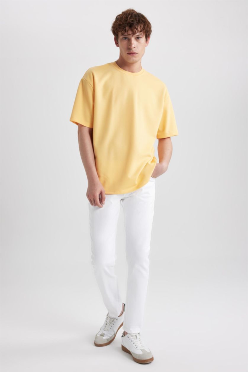 Мужчины Белый Джинсы Carlo скинни со средней талией