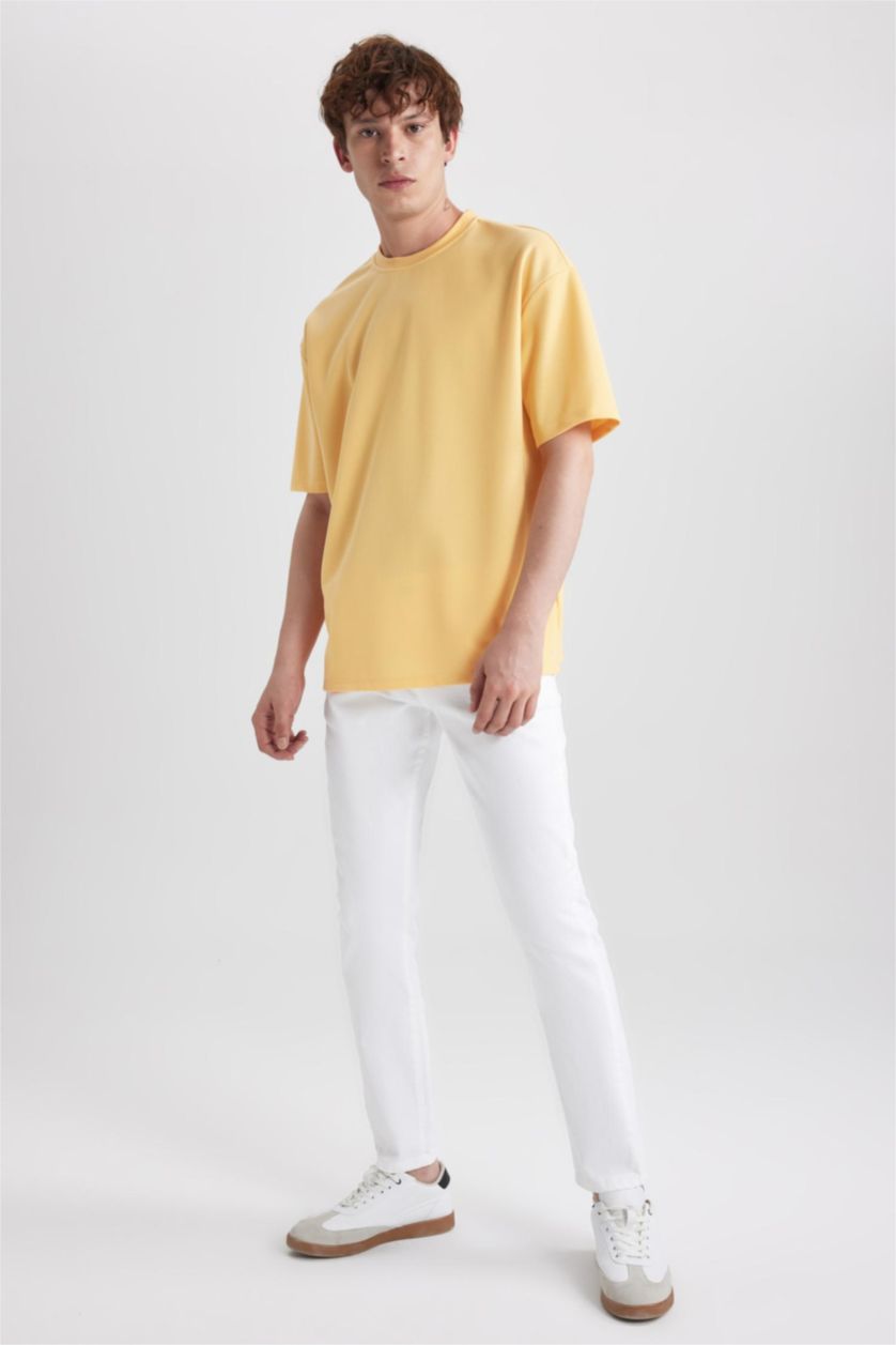 Мужчины Белый Джинсы Carlo скинни со средней талией