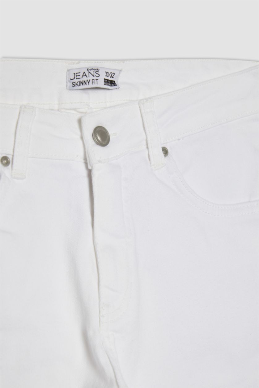 Мужчины Белый Джинсы Carlo скинни со средней талией