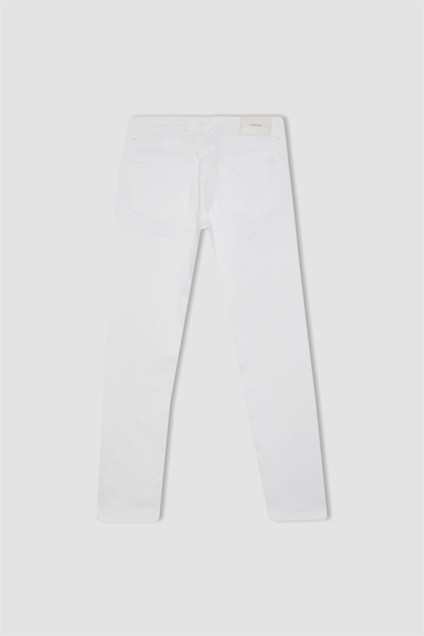 Мужчины Белый Джинсы Carlo скинни со средней талией