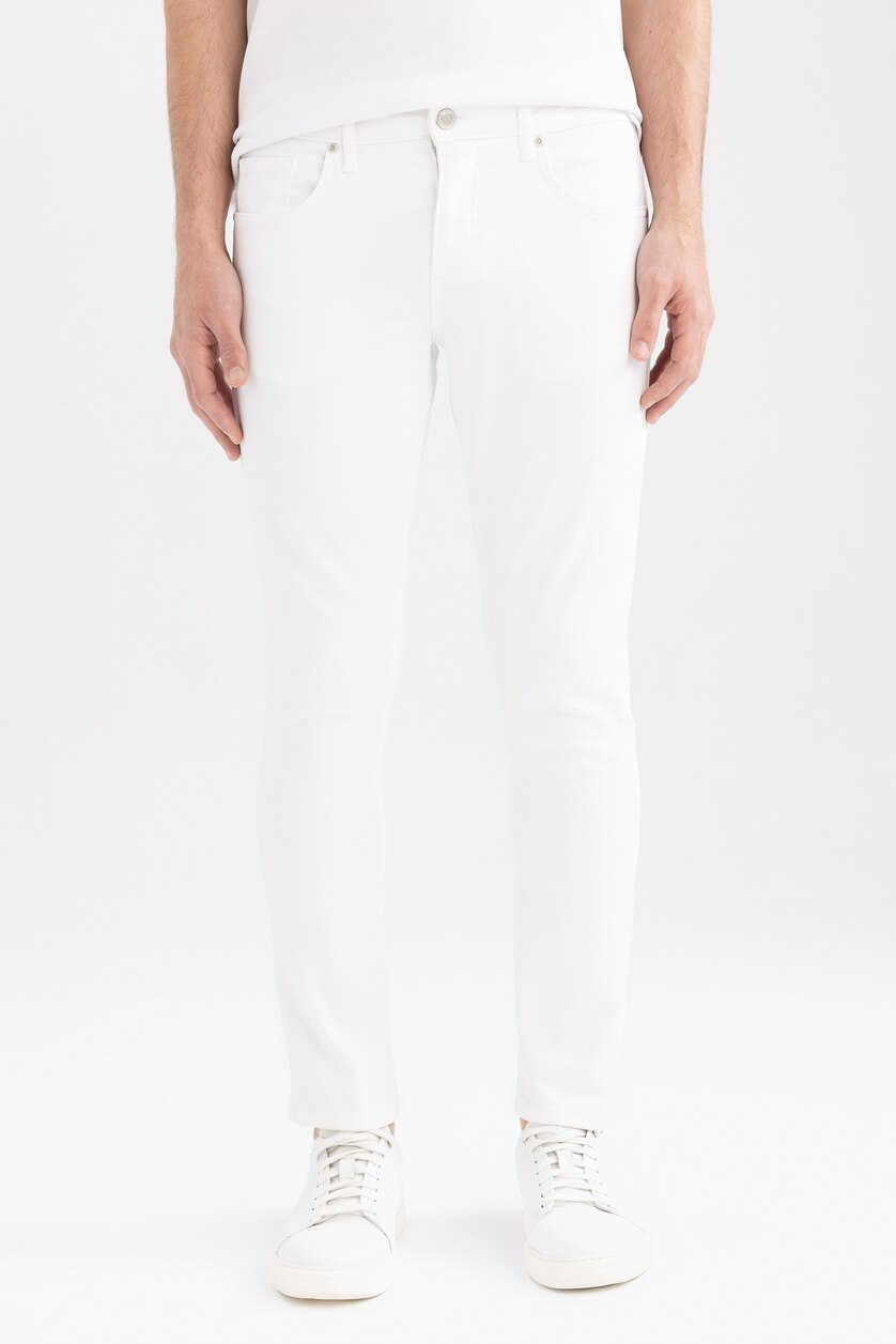 رجال أبيض Carlo Skinny Fit Trousers