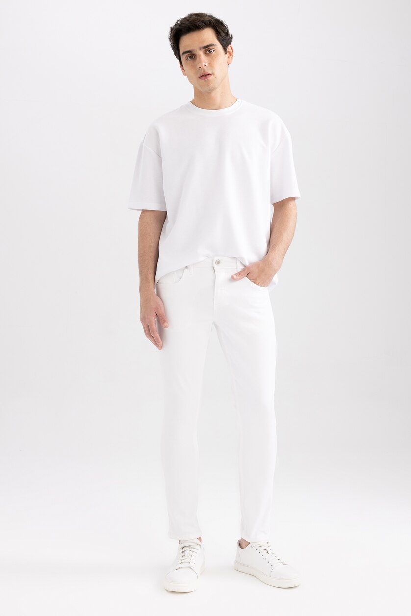 رجال أبيض Carlo Skinny Fit Trousers