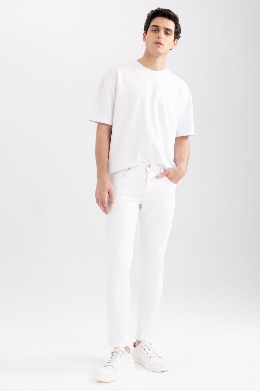 رجال أبيض Carlo Skinny Fit Trousers