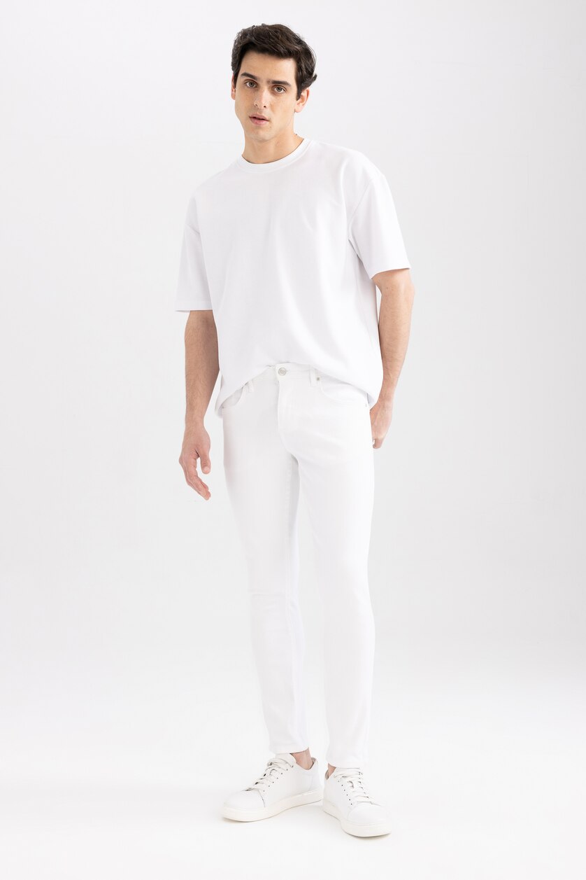 رجال أبيض Carlo Skinny Fit Trousers