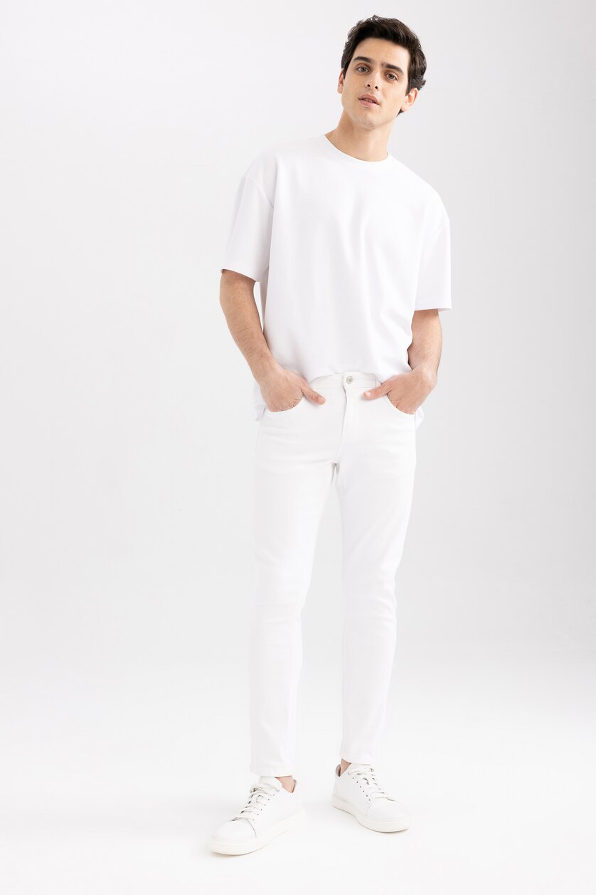 رجال أبيض Carlo Skinny Fit Trousers