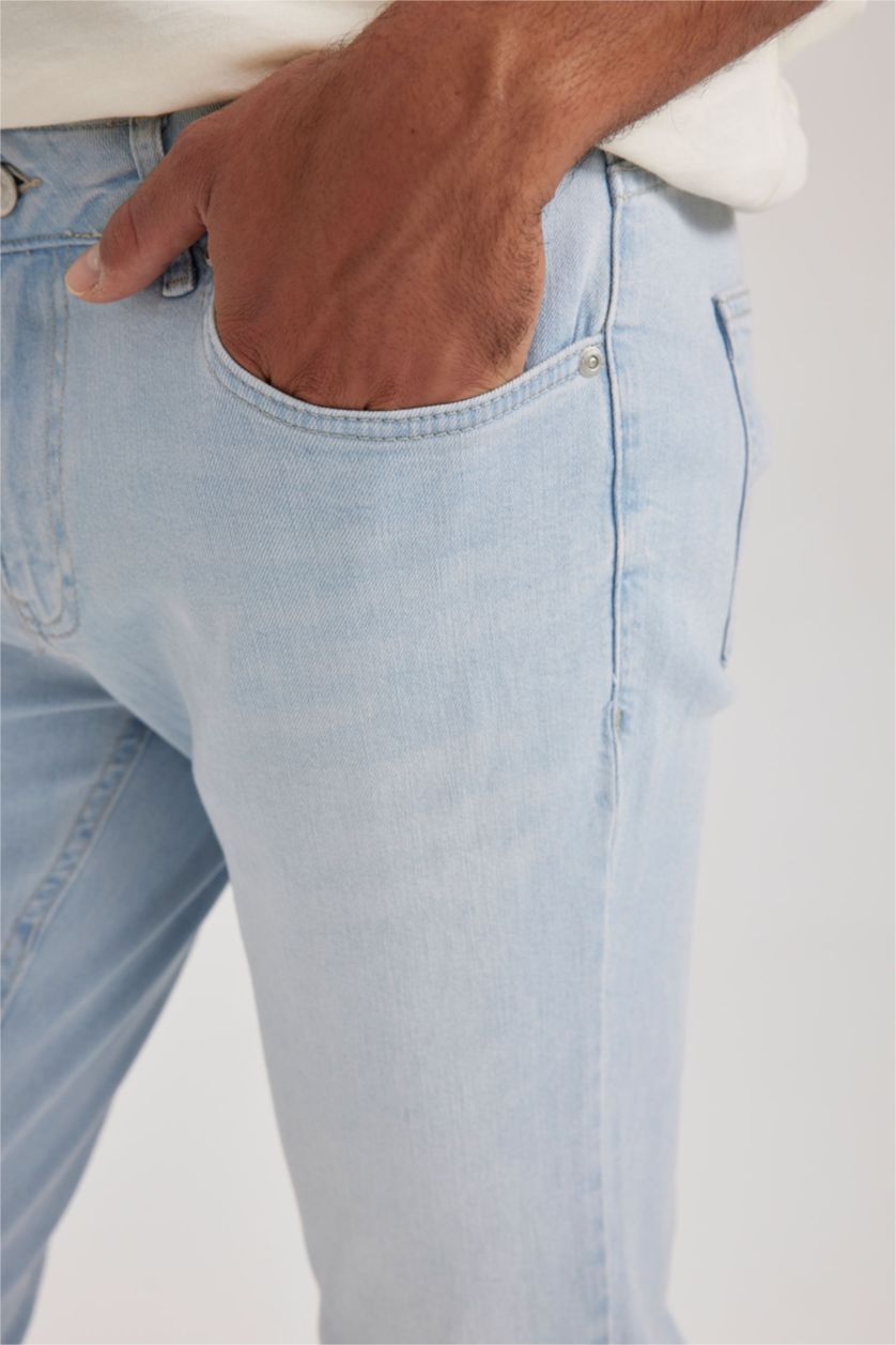 HOMME Bleu Pantalon Jean PEDRO - Coupe slim en jean Ourlet étroit