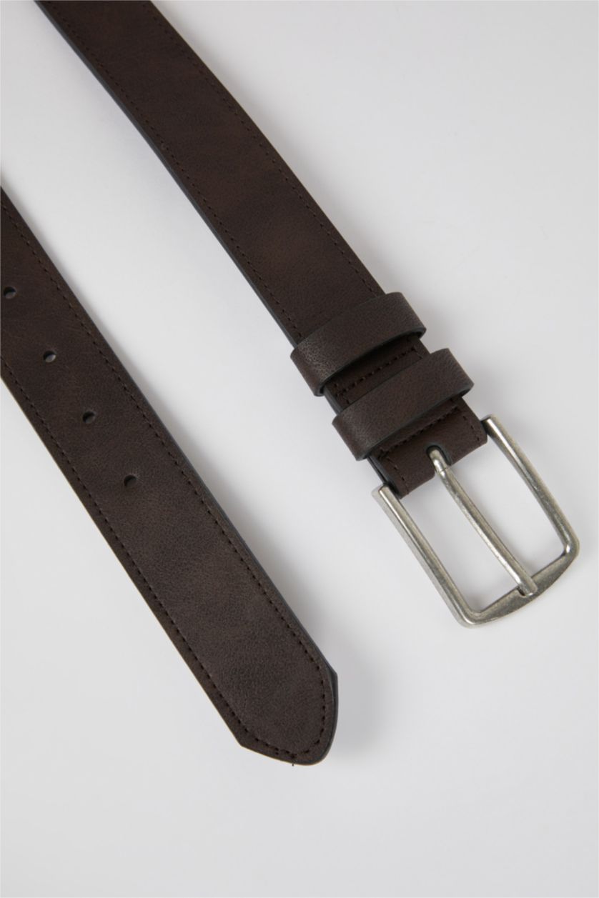 Erkek Kahve Erkek Dikdörtgen Toka Suni Deri Kemer