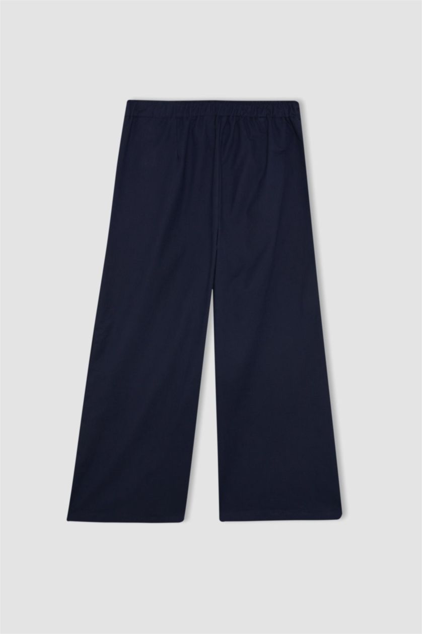 Женщины Синий Капри из льна для женщин