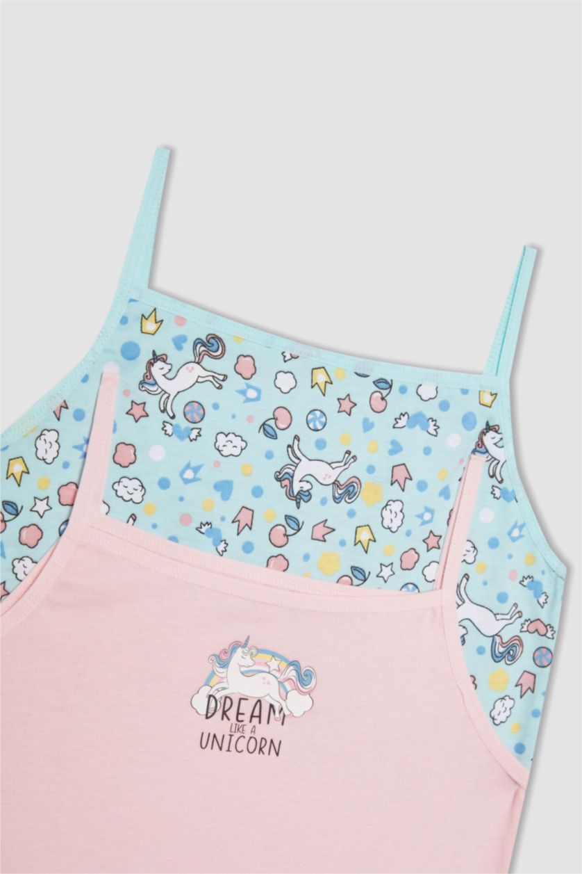 بناتي زهري تانك توب بناتي قصة عادية من قطعتين