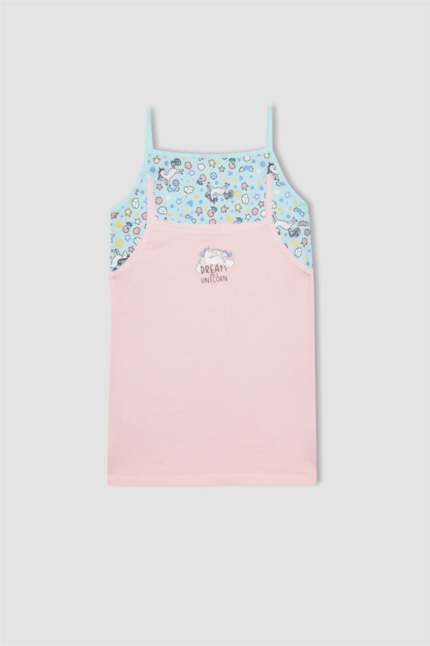 بناتي زهري تانك توب بناتي قصة عادية من قطعتين