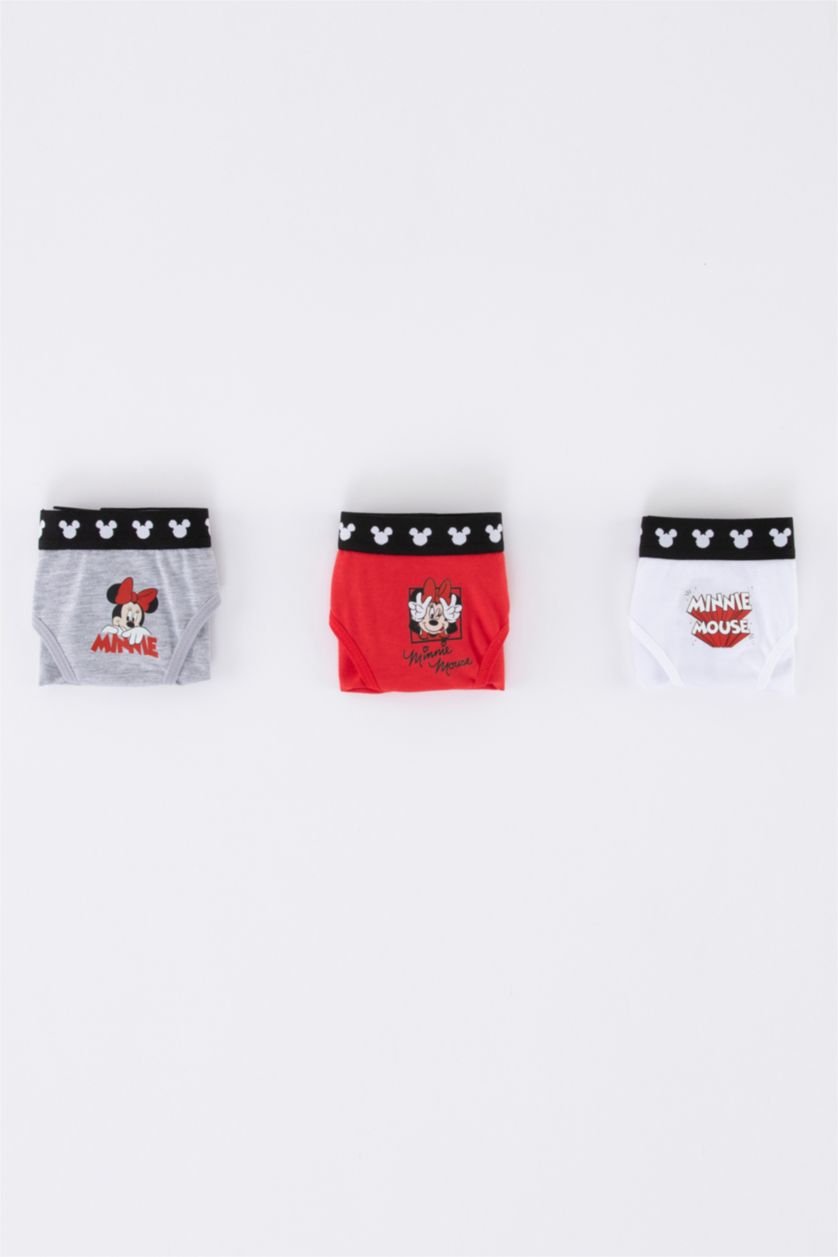 Girls & Teens Grey Melange Girl Disney Mickey & Minnie 3 Piece Slip Panties