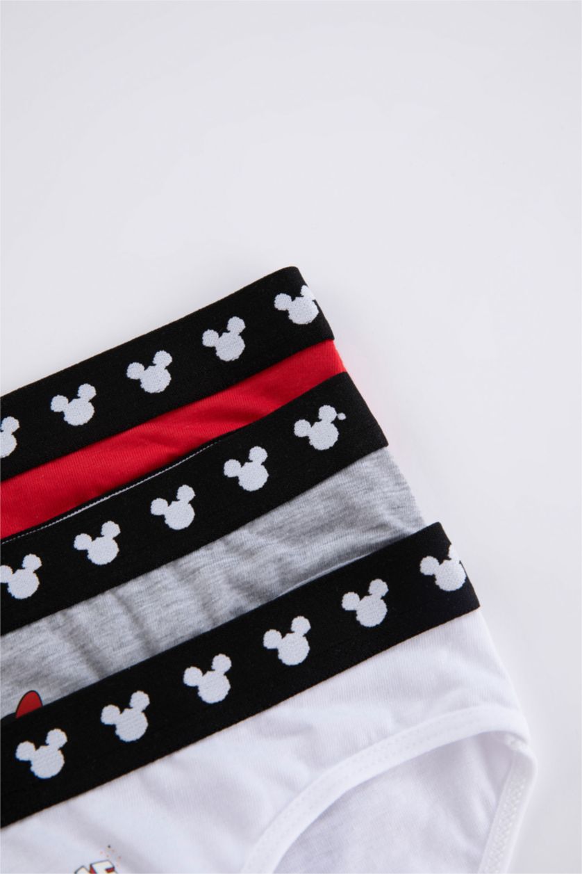 Girls & Teens Grey Melange Girl Disney Mickey & Minnie 3 Piece Slip Panties