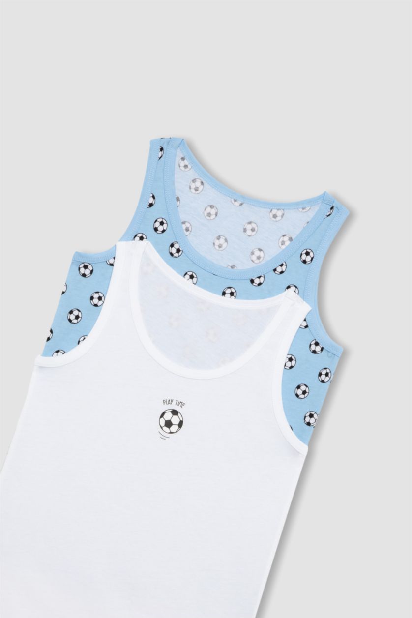 BOYS & TEENS White Boy 2 piece Regular Fit Tank Top