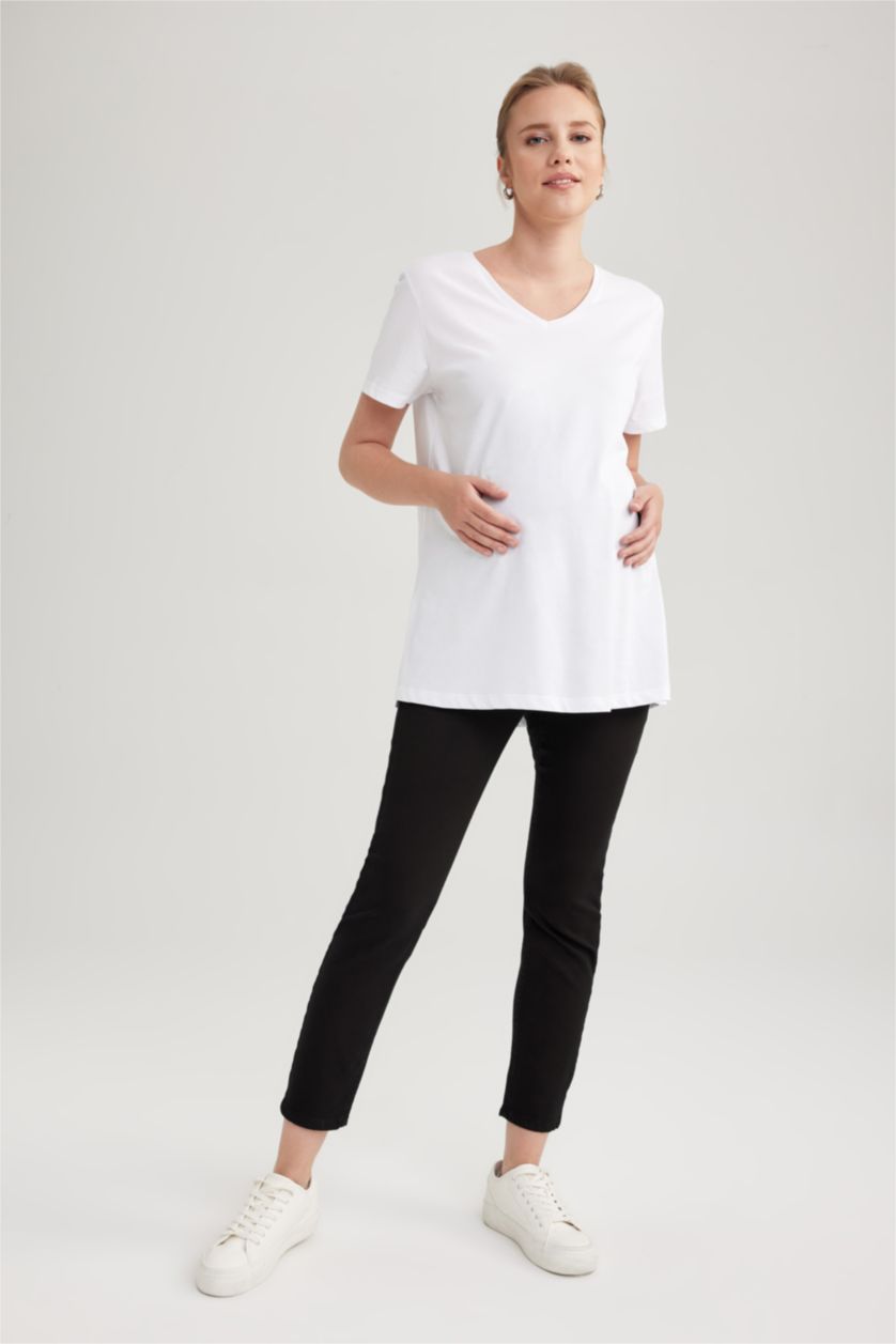 WOMAN Black Skinny Fit Long Maternity Bottom
