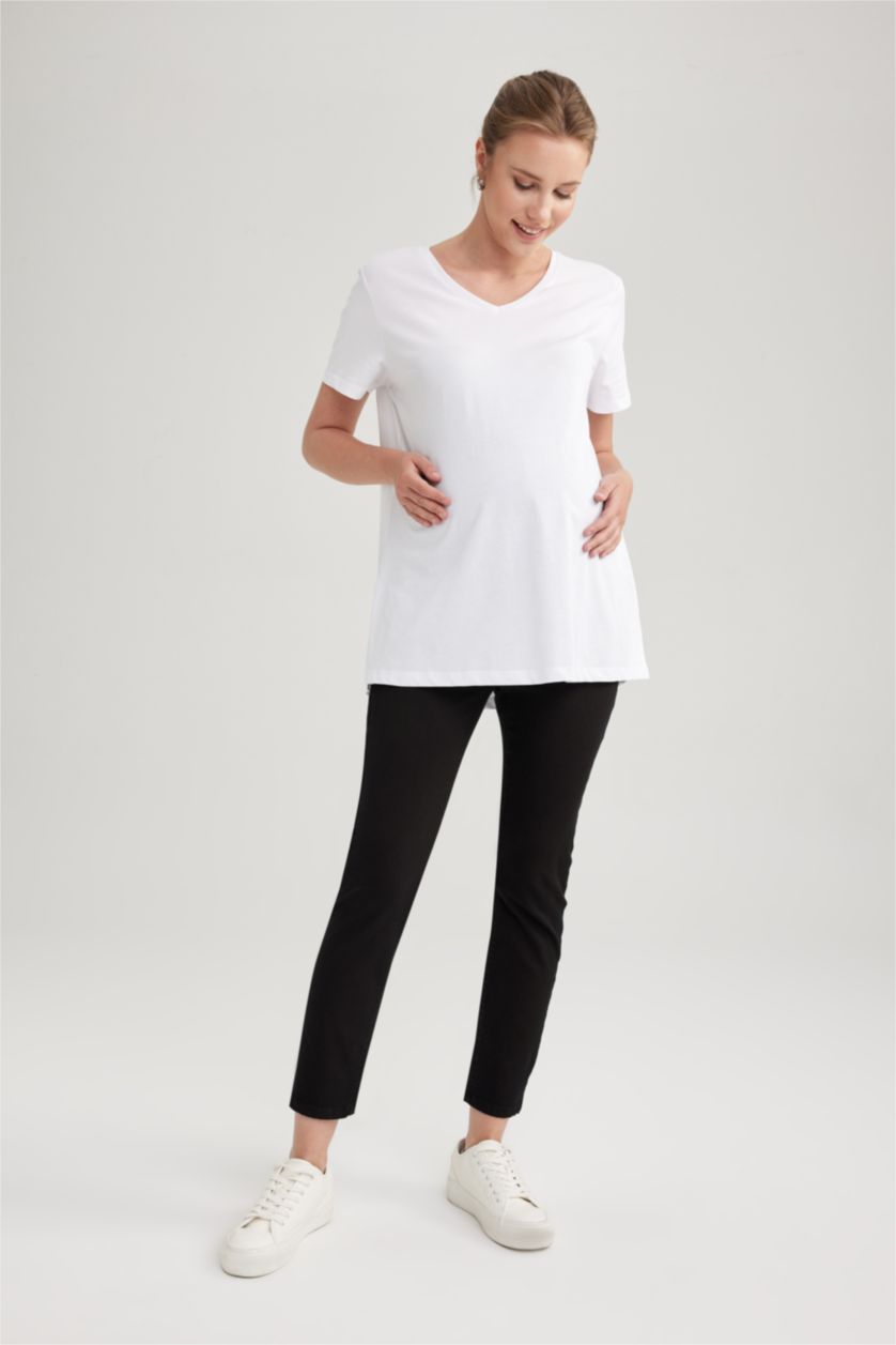 WOMAN Black Skinny Fit Long Maternity Bottom