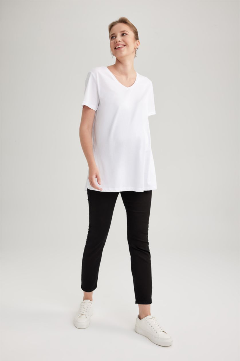 WOMAN Black Skinny Fit Long Maternity Bottom