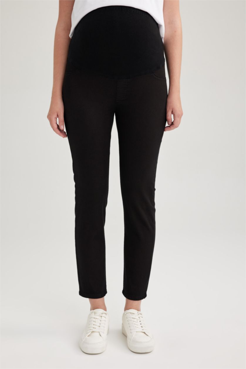 WOMAN Black Skinny Fit Long Maternity Bottom