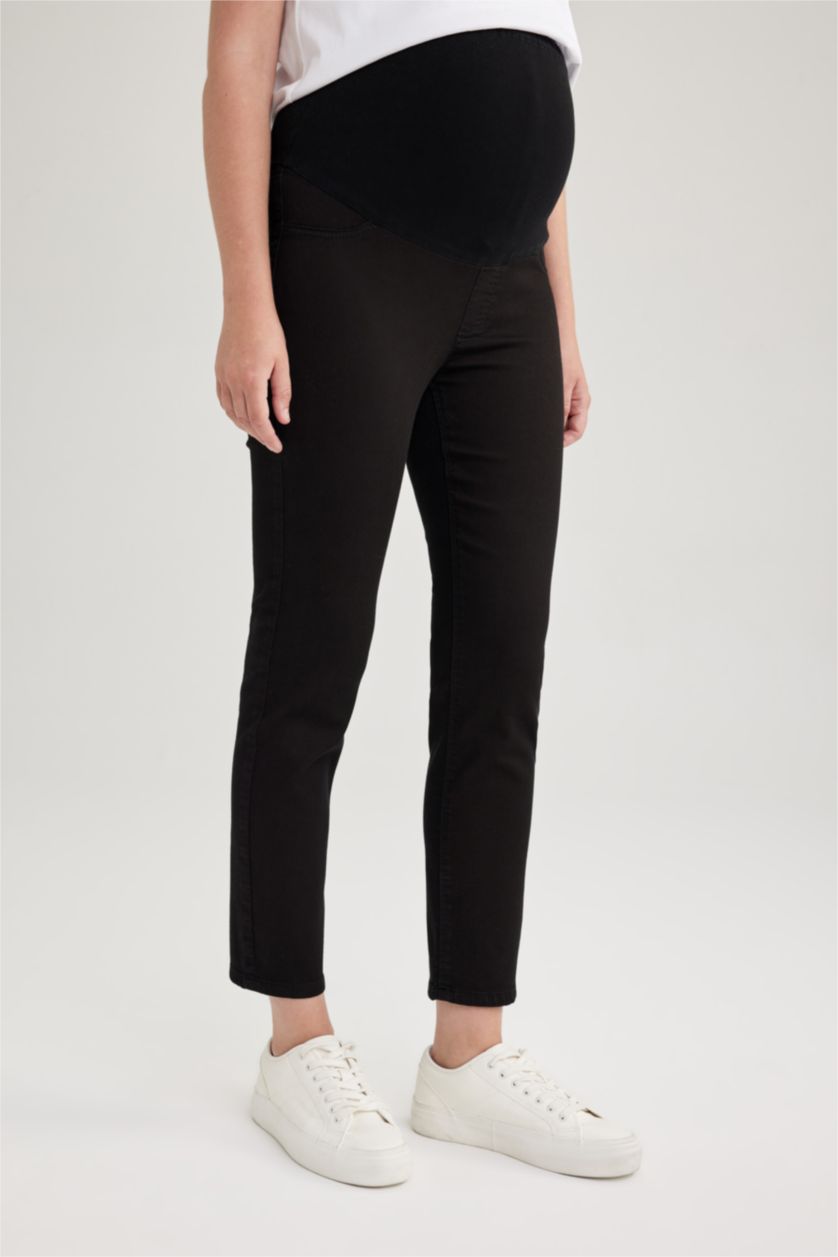 WOMAN Black Skinny Fit Long Maternity Bottom